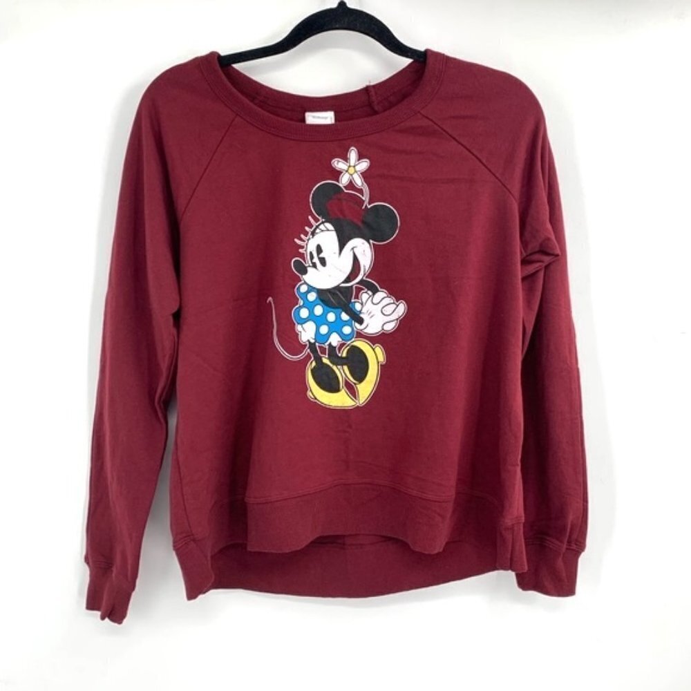 DISNEY Minnie Mouse Crewneck Knit Top Pullover M